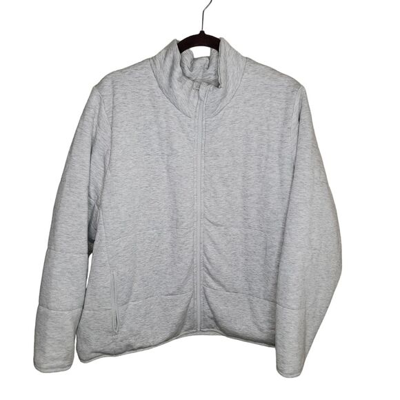 Three Dots gray quilted full zip jacket size XXL - Picture 1 of 7